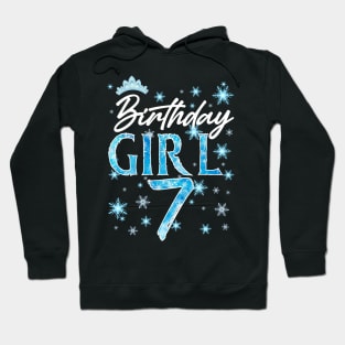 Winter Onederland 7th Birthday Girl Snowflake B-day Gift For Girls Kids Toddlers Hoodie